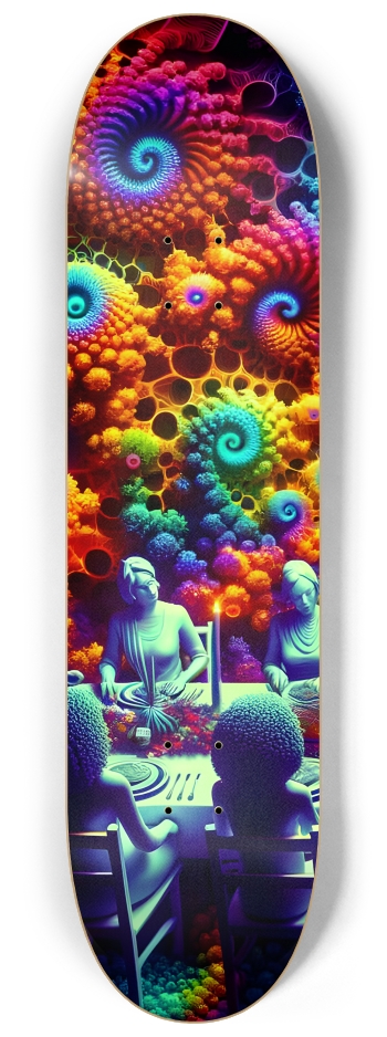 Psychedelic Fractal xmas Theme 8k 0005 #1 8-1/4 Skateboard Deck