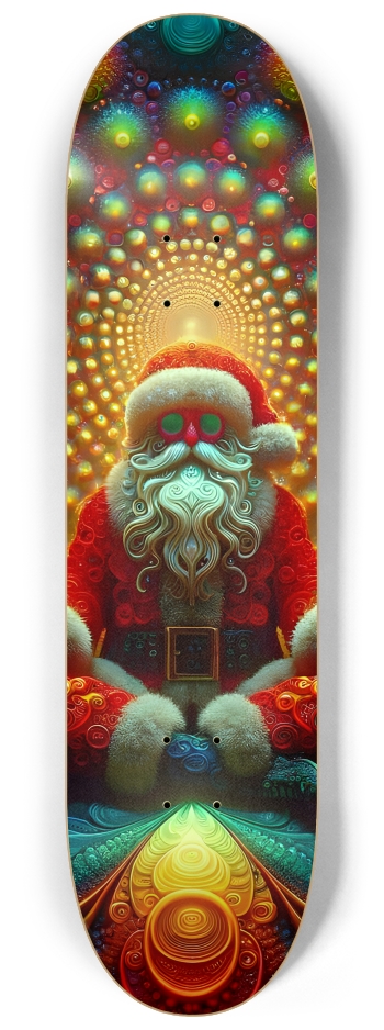 Psychedelic Fractal xmas Theme 8k 0008 #2 8-1/4 Skateboard Deck