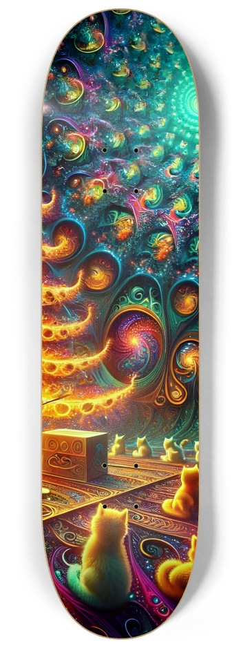 Psychedelic Fractal xmas Theme 8k 0011 #2 8-1/4 Skateboard Deck