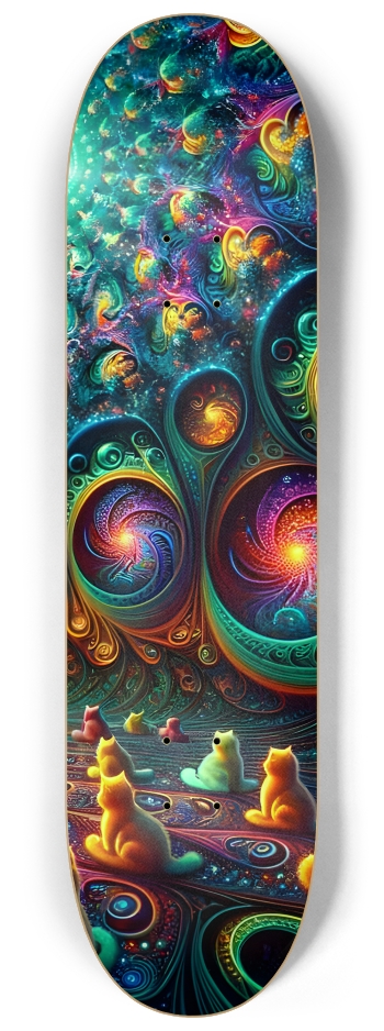 Psychedelic Fractal xmas Theme 8k 0011 #3 8-1/4 Skateboard Deck