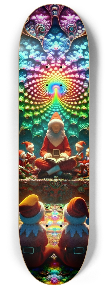 Psychedelic Fractal xmas Theme 8k 0006 #2 8-1/4 Skateboard Deck