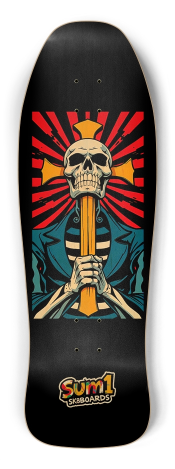 sum1sk8boards skull & cross old school shape shredder skateboard Shredder Shape