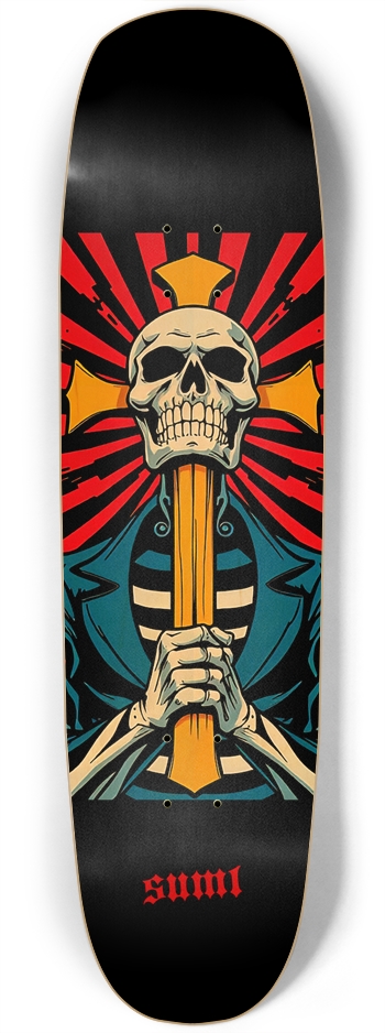 sum1sk8boards skull & cross square nose board Square Nose