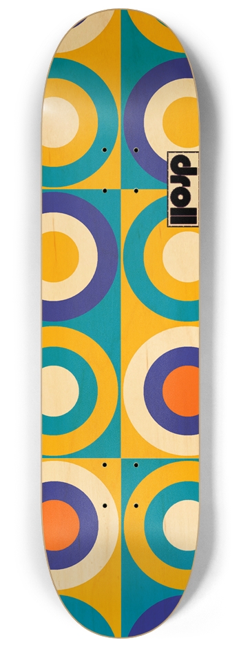 concentric circle study XIV 8-1/4 Skateboard Deck