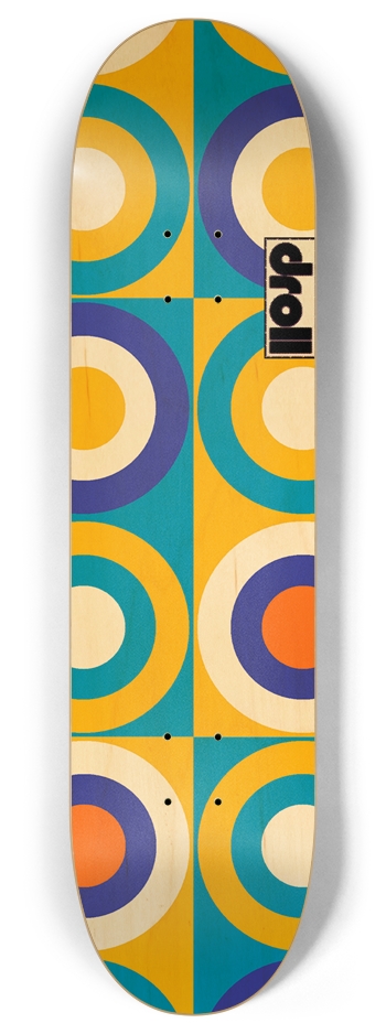 concentric circle study XIV 8 Inch Skateboard Deck