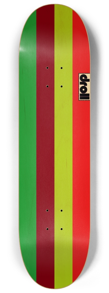 four color stripe green, maroon, spring green, red 8-1/4 Skateboard Deck