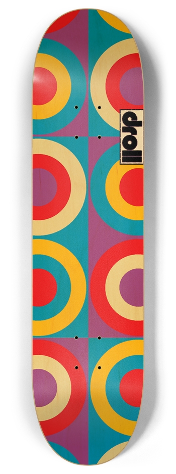 concentric circle study XV 8 Inch Skateboard Deck