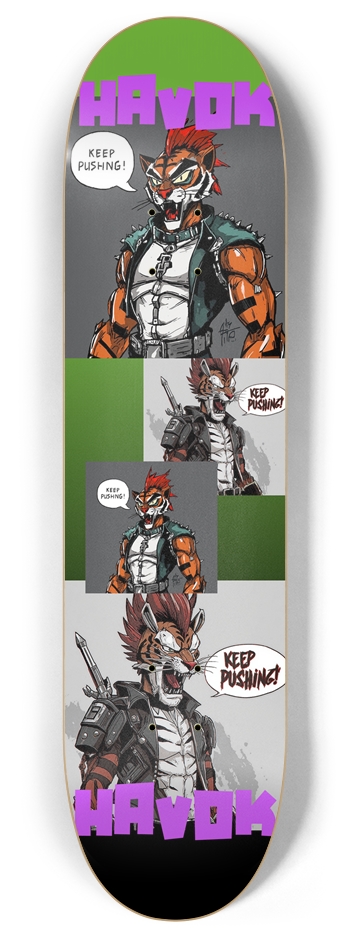 The keep pushing tiger 8 Inch Skateboard Deck
