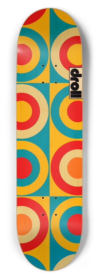 concentric circle study XVI 8-1/2 Skateboard Deck