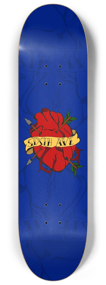 8.25 Tattoo Heart 2004 Deck 8-1/4 Skateboard Deck