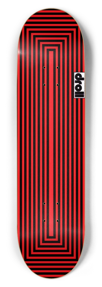 red and black 8-1/2 Skateboard Deck
