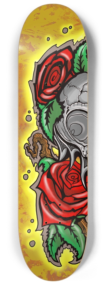 Von Deeter Skull and Roses 3 Part Art  #1