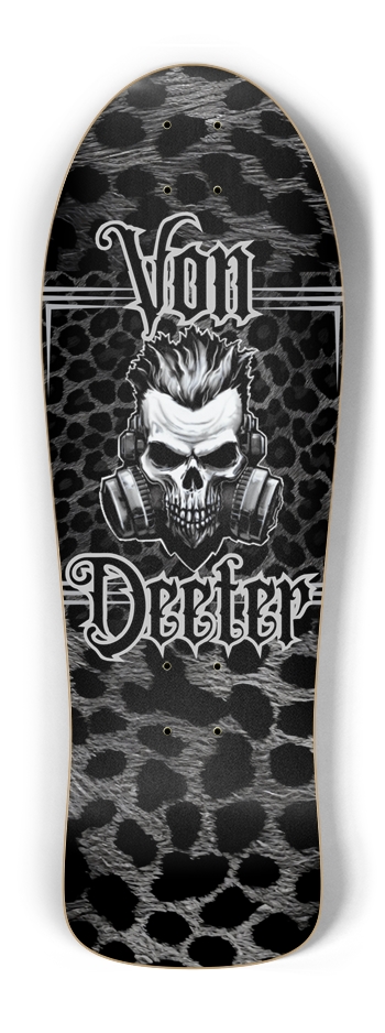 Von Deeter Snow Leopard Print Logo Board Old School Shape