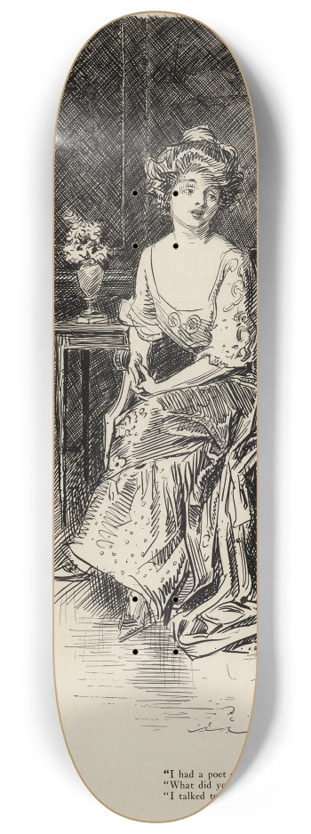 Charles Dana Gibson I Had A Poet On One Side And Millionaire On The Other #1 8-1/4 Skateboard Deck