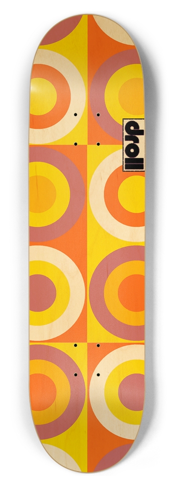 concentric circle study XIX 8-1/2 Skateboard Deck