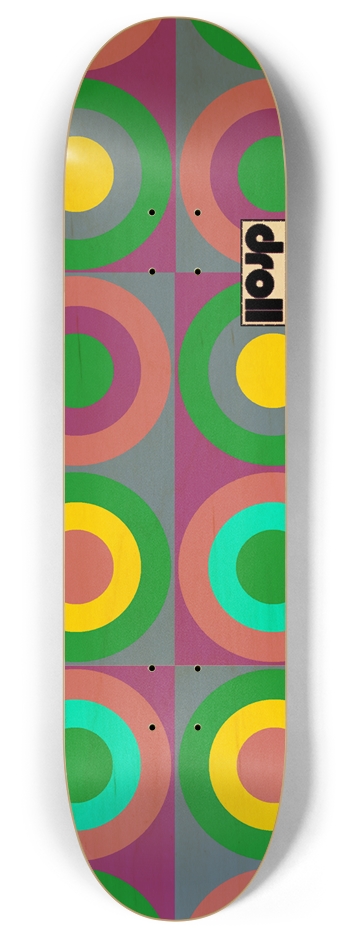 concentric circle study XVIII 8 Inch Skateboard Deck