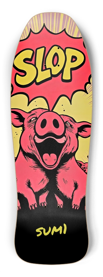 sum1sk8boards pig slop old school shape skateboard