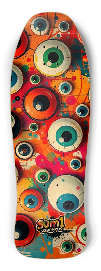 sum1sk8boards eyeball old school shape skateboard