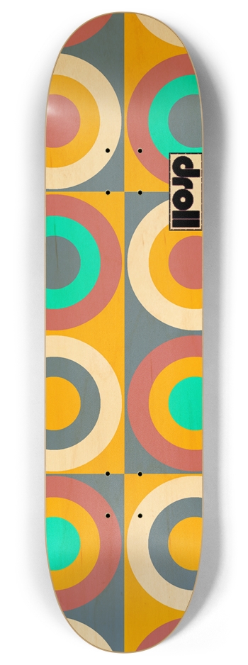 concentric circle study XXII 8 Inch Skateboard Deck
