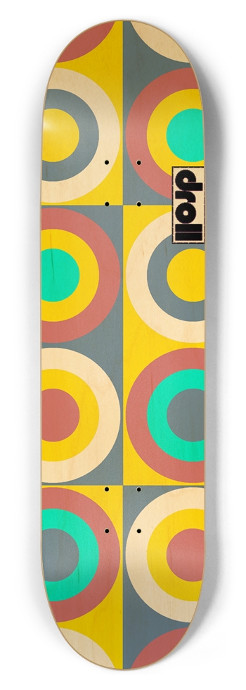 concentric circle study XXI 8-1/2 Skateboard Deck