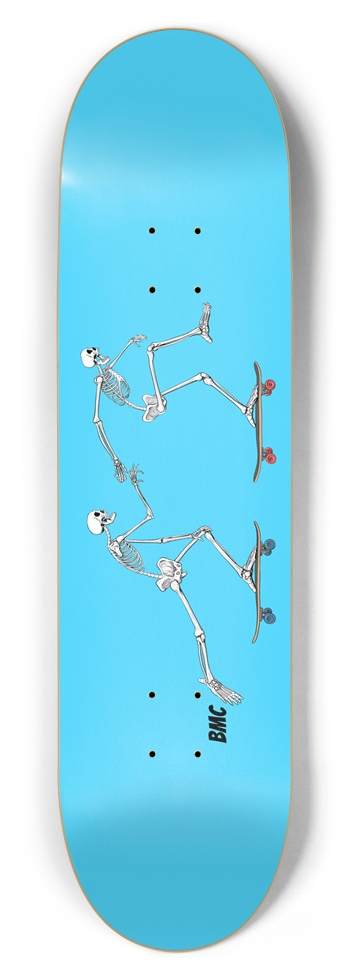 Skating Skeletons - Blue 8-1/2 Skateboard Deck