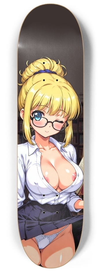 TITS - LIBRARIAN SKIRT LIFT (NSFW) SKATEBOARD DECK 8-1/4 Skateboard Deck