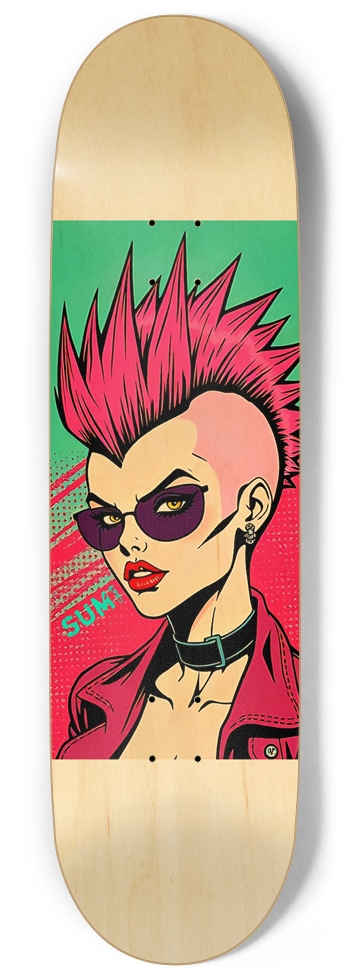 sum1sk8boards punk girl 9" popsicle skateboard 