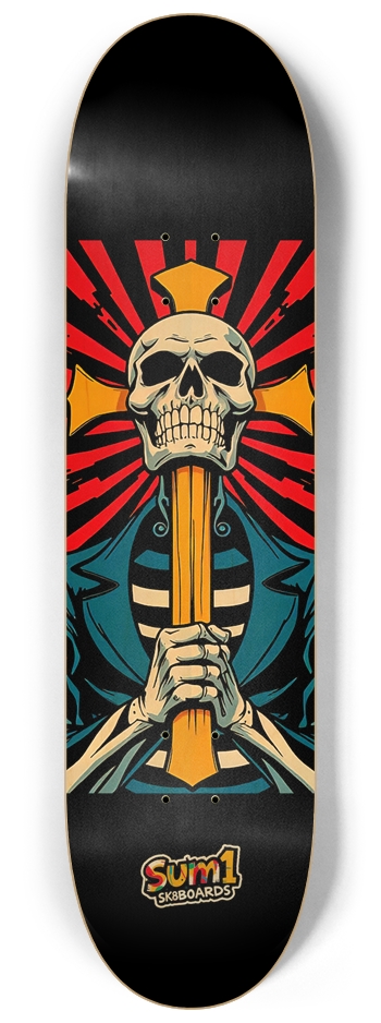 sum1sk8boards skull & cross 8.25 popsicle skateboard 8-1/4 Skateboard Deck