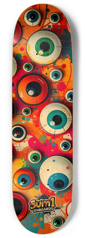 sum1sk8boards eyeball wall 9" popsicle skateboard 9 Inch Skateboard