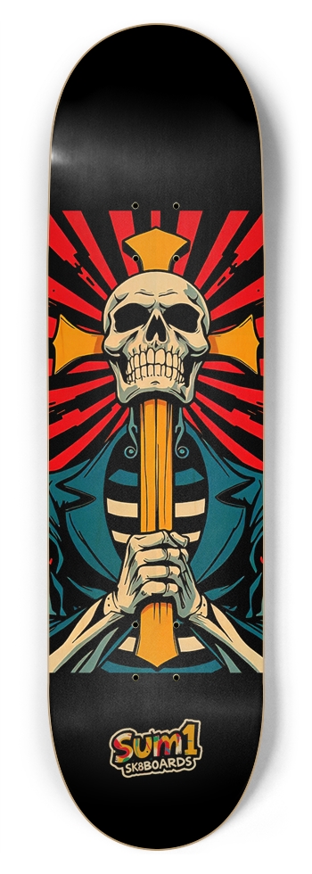 sum1sk8boards skull & cross 8.75 popsicle skateboard 8-3/4 Inch Skateboard
