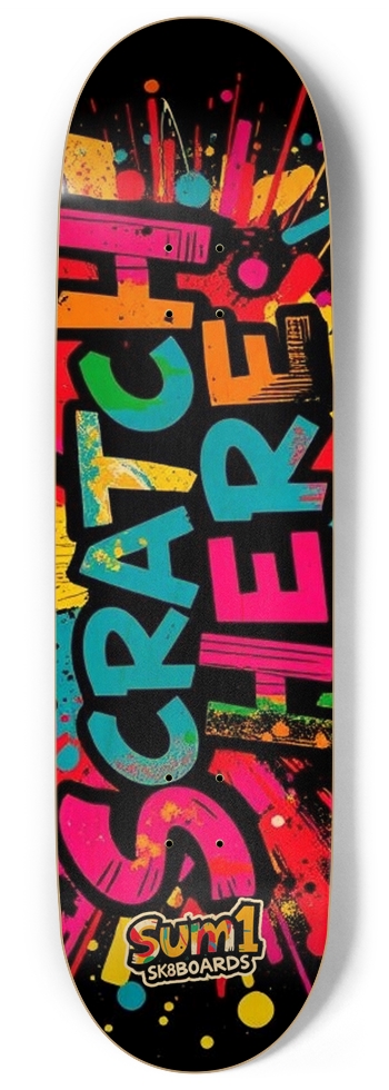sum1sk8boards scratch here 9" popsicle skateboard 9 Inch Skateboard