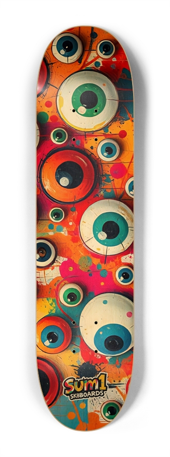 sum1sk8boards eyeball wall 7.25 popsicle skateboard 7-1/4 Mini/Kid Skateboard