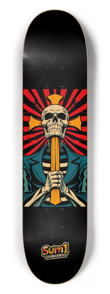 sum1sk8boards skull & cross 7.5 popsicle skateboard 