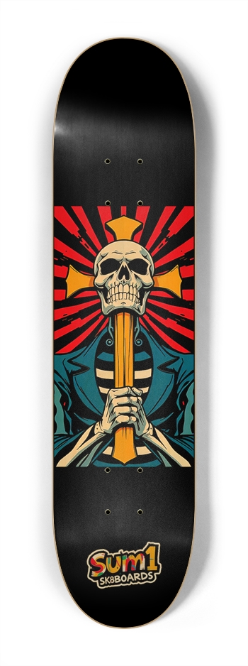 sum1sk8boards skull & cross 7.25 popsicle skateboard 7-1/4 Mini/Kid Skateboard