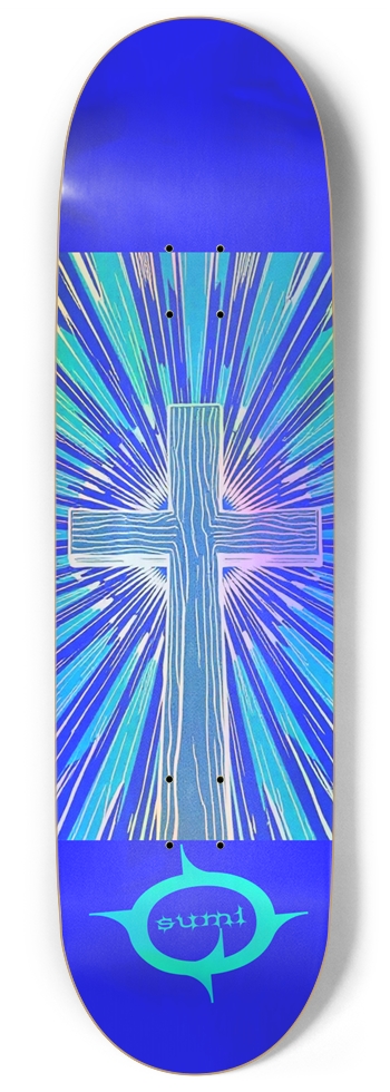 sum1sk8boards holographic cross 9" popsicle skateboard