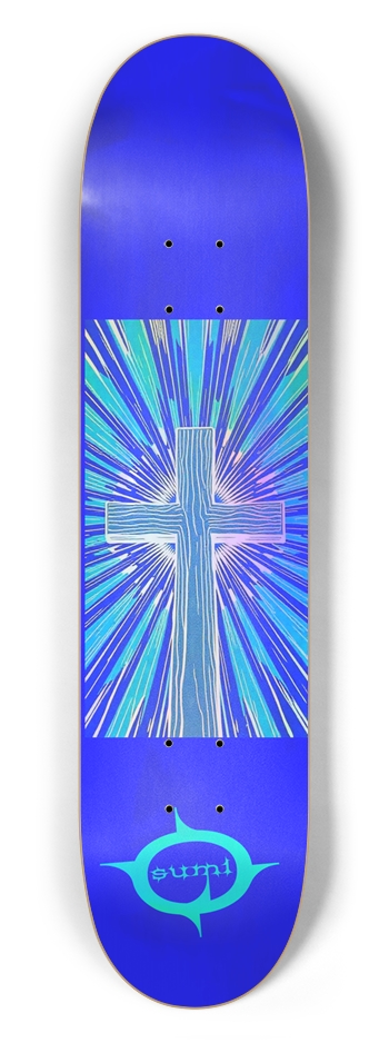 sum1sk8boards holographic cross 7.5 popsicle skateboard  7-1/2 Skateboard Deck
