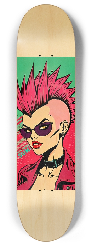 sum1sk8boards punk girl 8" popsicle skateboard 