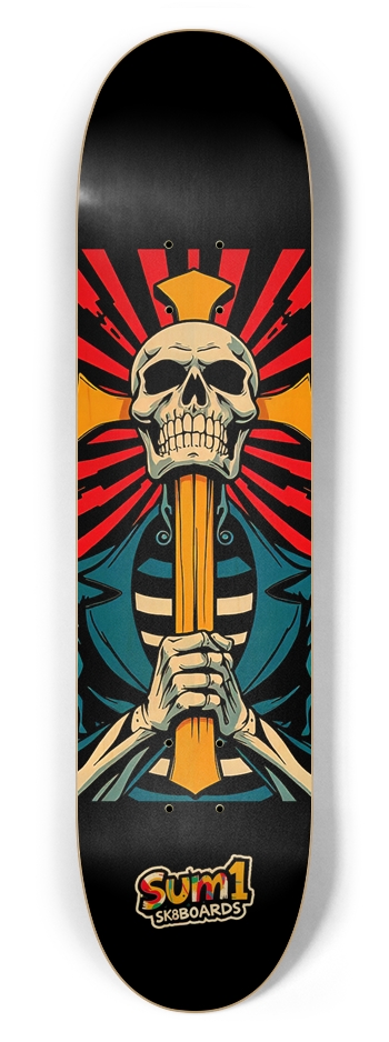 sum1sk8boards skull & cross 7.62 popsicle skateboard 