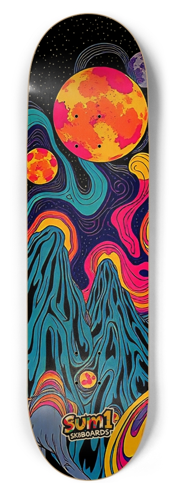 sum1sk8boards cosmic galaxy 8.75 popsicle skateboard 