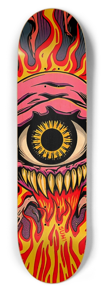 sum1sk8boards eyeball monster 8.5 popsicle skateboard 