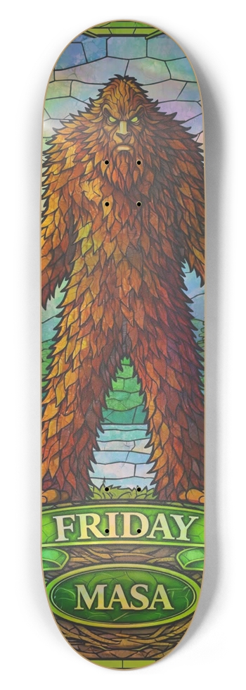 Masa Stained Glass Friday 8.5 8-1/2 Skateboard Deck