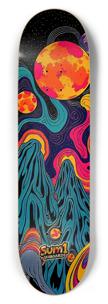 sum1sk8boards cosmic galaxy 8.5 popsicle skateboard  8-1/2 Skateboard Deck