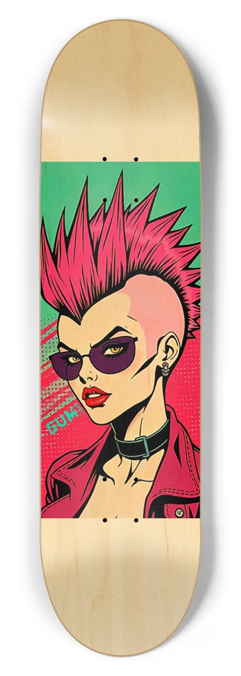 sum1sk8boards punk girl 8.5 popsicle skateboard 8-1/2 Skateboard Deck