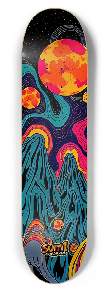 sum1sk8boards cosmic galaxy 7.62 popsicle skateboard  7-5/8 Skateboard Deck