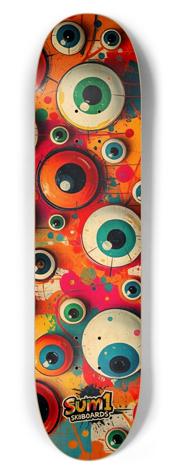sum1sk8boards eyeball wall 7.62 popsicle skateboard 7-5/8 Skateboard Deck