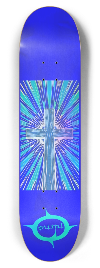 sum1sk8boards holographic cross 7.87 popsicle skateboard 7-7/8 Skateboard Deck