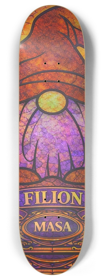 Masa Stained Glass Filion Gnome 8.0 8 Inch Skateboard Deck
