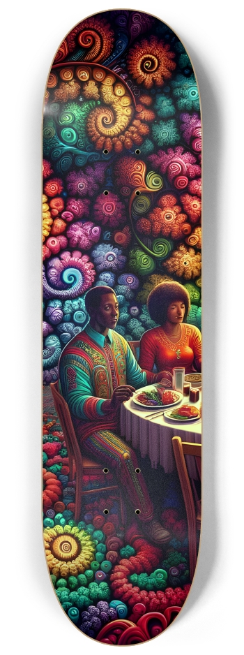 Psychedelic Fractal xmas Theme 8k 0032 #1 8-1/4 Skateboard Deck