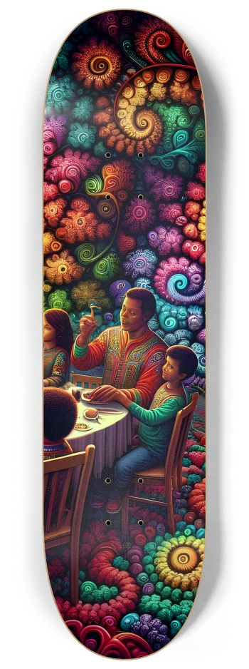 Psychedelic Fractal xmas Theme 8k 0032 #3 8-1/4 Skateboard Deck