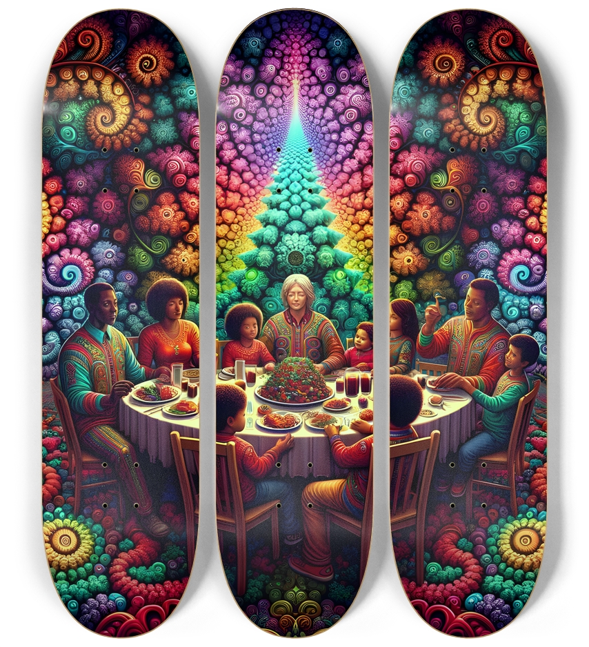 Psychedelic Fractal xmas Theme 8k 0032